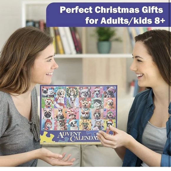 The Jigsaw Puzzle Advent Christmas Calendar Dogs & Cats 1008 pc - Picture 5 of 7